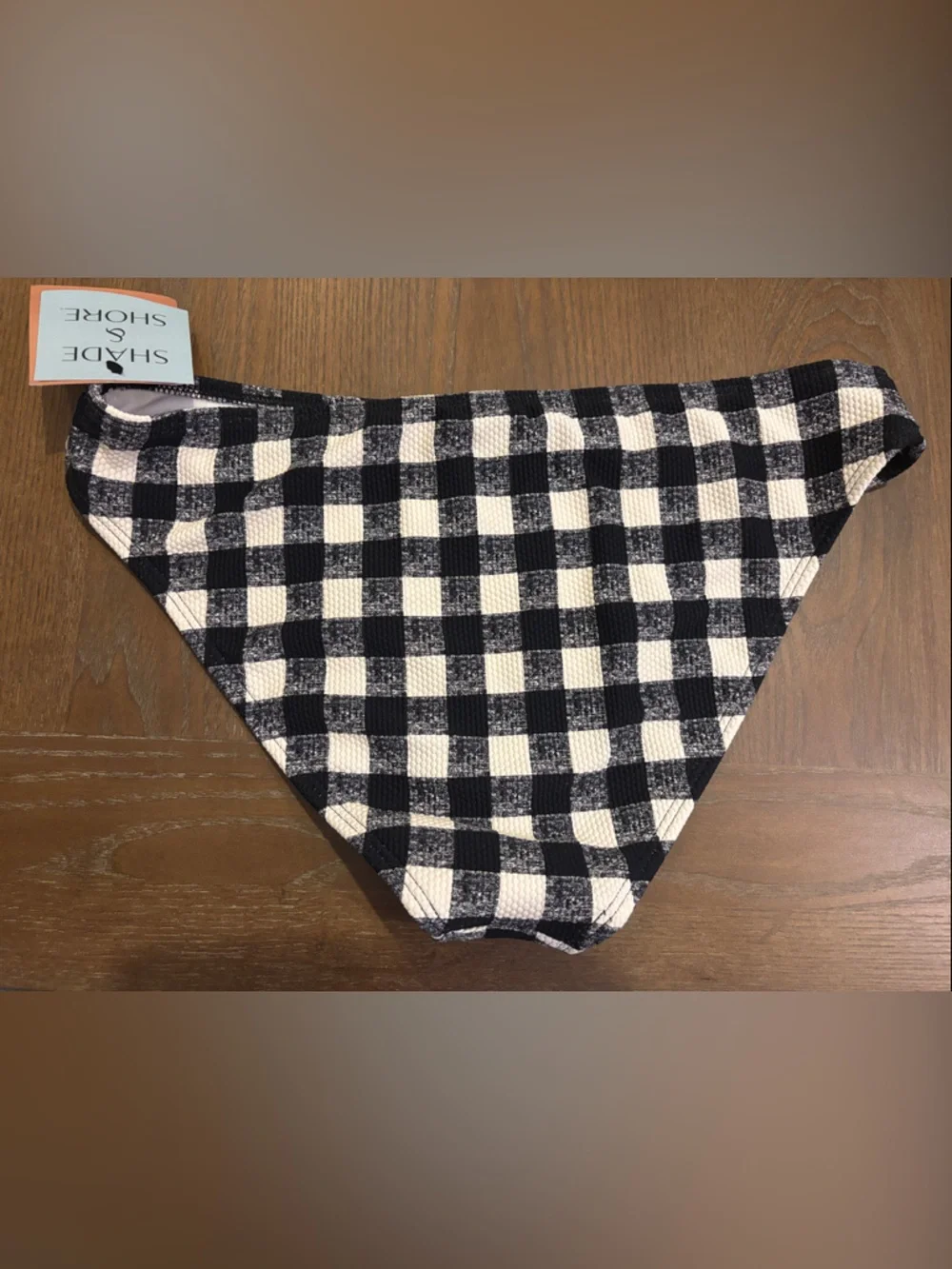 BUNDLE $3/$15  Shade & Shore Black and White Gingham Bikini Bottom Medium New